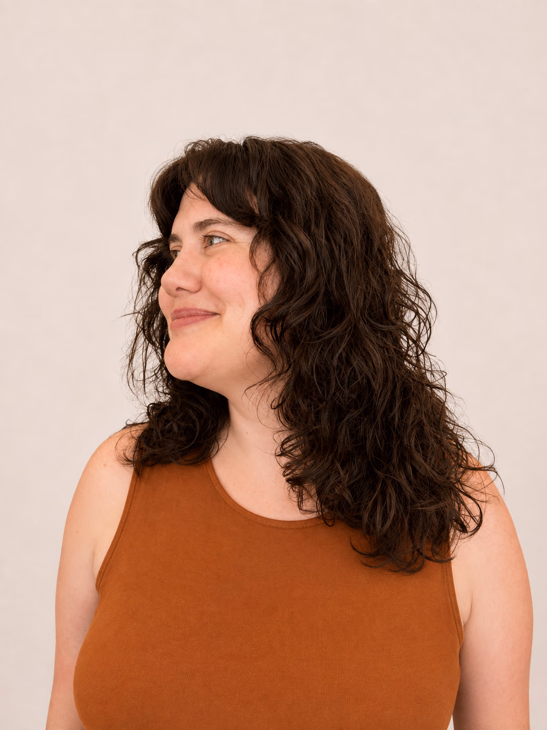 Natural curls cut dry to keep the shape and spring in the curl pattern.